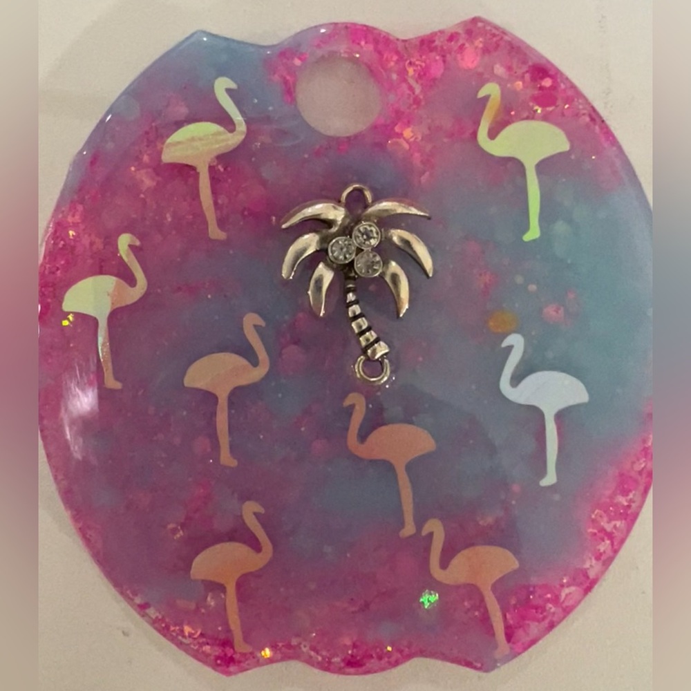 Tropical flamingo tumbler topper